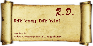 Récsey Dániel névjegykártya